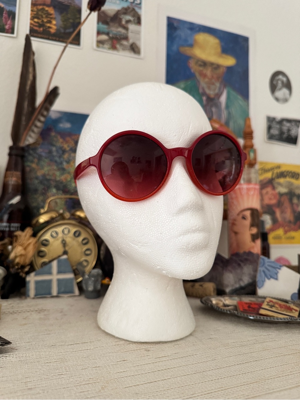 Nautica Mod Circular Red Sunglasses